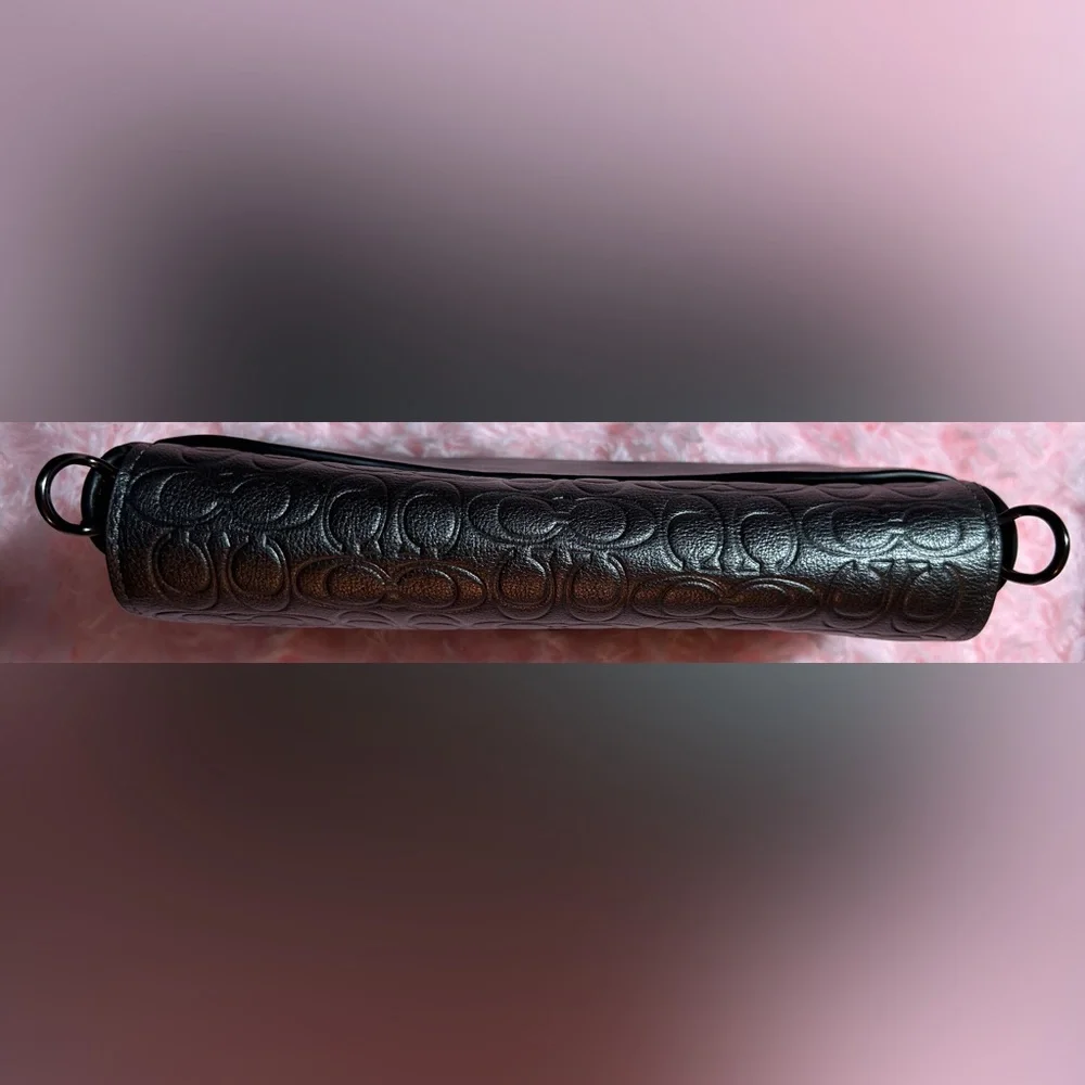 COACH SIGNATURE LEATHER DINKY - METALLIC GRAPHITE - Picture 6 of 11